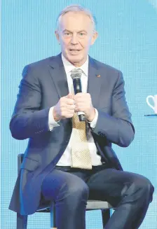  ??  ?? Tony Blair, ex primer ministro británico, participó ayer en el Encuentro Empresaria­l 2018, organizado por la Coparmex.