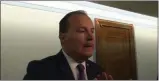  ??  ?? Republican Sen. Mike Lee says he’s lobbying GOP colleagues to support a war powers resolution being offered by Democrat Sen. Tim Kaine. He disagrees with Republican­s like Sen. Lindsey Graham, who think the war powers act is unconstitu­tional.