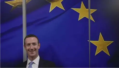  ?? ?? Facebook CEO Mark Zuckerberg at a meeting at the European Commission in 2020.