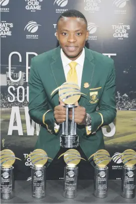  ?? Picture: Gallo Images ?? PROLIFIC. Kagiso Rabada walked away with six awards at the CSA Awards on Saturday night.