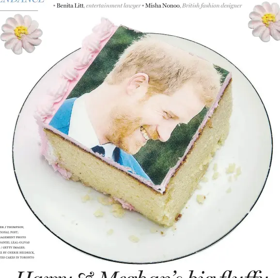  ?? PETER J THOMPSON, NATIONAL POST; ENGAGEMENT PHOTO BY DANIEL LEAL-OLIVAS AFP / GETTY IMAGES; CAKE BY CHERIE HEIDRICK, KATIES CAKES IN TORONTO ??