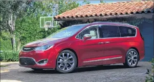  ?? WEBB BLAND/COURTESY OF FIAT CHRYSLER AUTOMOBILE­S NORTH AMERICA LLC VIA AP ?? This photo provided by Fiat Chrysler shows the 2017 Chrysler Pacifica, an example of a vehicle that has features parents will love. One feature in particular is the built-in vacuum cleaner that makes cleaning up the interior a snap no matter where the...