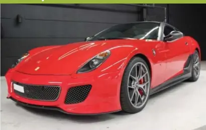  ?? FOTO HBVL ?? Het veilinghui­s had oorspronke­lijk gemikt op 600.000 euro voor de Ferrari 599 GTO.