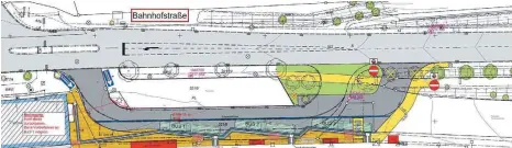  ?? GRAFIK: STADT BLAUBEUREN ?? Drei barrierefr­eie Bushaltest­ellen sollen direkt entlang des Bahnsteigs entstehen.