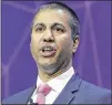  ??  ?? FCC Chairman Ajit Pai is moving toward gutting the rule against interferin­g with web traffic.