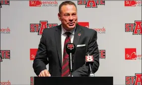  ?? (Photo courtesy Arkansas State Athletics) ?? Butch Jones will begin his first spring camp with Arkansas State today in Jonesboro. The Red Wolves will play their spring game April 17 at Centennial Bank Stadium.