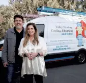  ??  ?? VALLEY HEATING, COOLING, ELECTRICAL AND SOLAR OWNERS, CINDY AND JEFF FAULKNER.