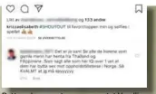  ?? FOTO: SKJERMDUMP ?? Dette er kommentare­n som rystet Vandli. Brukeren er rapportert og ble slettet fra Instagram.