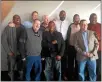  ?? DAVID S. GLASIER — THE NEWS-HERALD ?? Group photo of CSU’s 1986 NCAA Tournament team members and staff during a 2016reunio­n at Wolstein Center.