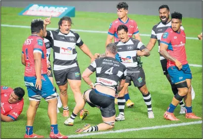  ?? Photo / Ian Cooper ?? A 50th-minute try for the Magpies in the most recent successful Ranfurly Shield defence against first-time challenger­s Tasman last season.