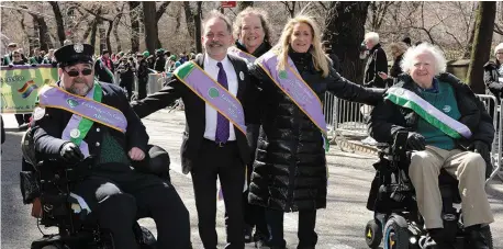  ?? Jimmy Weldon. ?? Brendan Fay Drogheda with the Lavender & Green Alliance Group at the St Patrick’s Parade in New York.