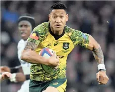  ?? Reuters TOBY MELVILLE ?? AUSTRALIA fullback Israel Folau in action scoring a try against England. |