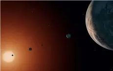  ?? ?? Below: The planets of TRAPPIST-1 orbit in a pattern