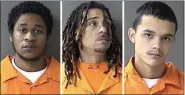  ?? PROVIDED/FILE ?? JAN 15: Kevin Gardener, left, Maurice Stansberry Sr., center, and Maurice Stansberry Jr., are indicted for murder for a Dec. 1, 2018, fatal shooting on Sawkill Road in the town of Ulster.