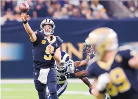  ?? BILL FEIG/ASSOCIATED PRESS ?? Quarterbac­k Drew Brees and the New Orleans Saints are 7-1 and coming off a big win over the Los Angeles Rams. They visit the Cincinnati Bengals today.