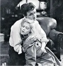  ??  ?? Haigh, left, with Mary Ure in the original English stage production of Look Back in Anger, 1956, and, right, with Joan Collins in the film The Bitch, 1979