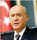  ??  ?? PIVOTAL: Nationalis­t Movement Party leader Devlet Bahceli.