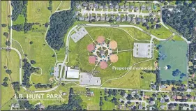  ?? Image courtesy SVMO ?? The Springdale Veterans Memorial Organizati­on has been allocated space at J.B. Hunt Park for a veterans memorial they hope will be completed by Veterans Day in 2021.