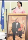  ?? Associated Press ?? U.S. Rep. Jahana Hayes at the Martin Luther King Jr. Albert Owens Scholarshi­p Breakfast in Meriden on Jan. 20.