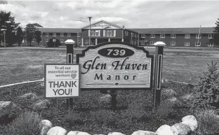  ?? SUBMITTED ?? The Glen Haven Manor was an early adopter of COVID-19 infection control practices, such as cohorting staff and limiting staff to working at only one long-term care facility.