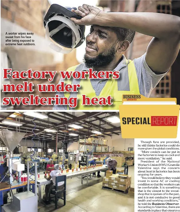 Factory workers melt under sweltering heat - PressReader
