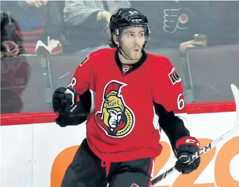  ?? FRED CHARTRAND/CP FILES ?? Mike Hoffman signed a 4-year, $20.75-million contract with the Ottawa Senators on Wednesday.