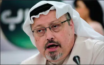  ?? HASAN JAMALI / AP ?? Salman’s efforts to silence criticism included the killing of journalist Jamal Khashoggi in 2018. Use of the death penalty has also doubled since 2015.