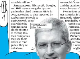  ??  ?? Tim Cook, AppleMBA, Duke