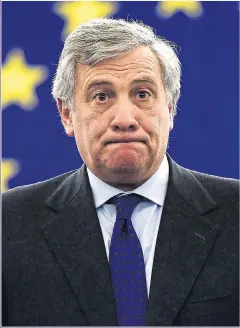  ?? Picture: AFP ?? WRONG: European Parliament President Antonio Tajani