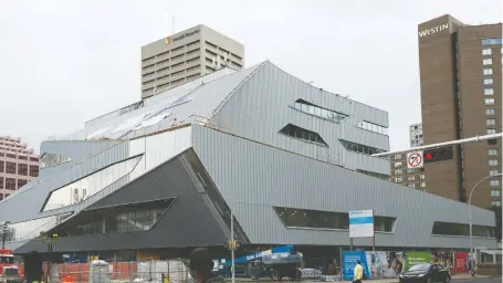  ?? IAN KUCERAK ?? The Stanley Milner Library in Edmonton has faced online criticism with the redesigned building compared to a tank or a bunker. Serious and comedic news sites like the BBC and Beaverton have also taken up the chance to share a laugh at the provincial capital’s expense.