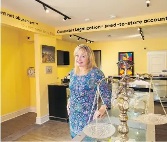  ?? GAVIN YOUNG ?? There were no takers when Beltline Cannabis owner Karen Barry was recruiting pot retailers to open shop in her refurbishe­d two-storey house on 12th Avenue S.W. Now she’s in the business of selling cannabis.