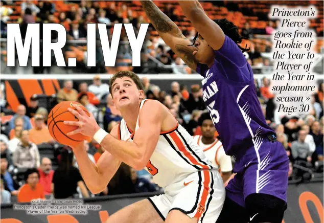  ?? KYLE FRANKO — TRENTONIAN PHOTO ?? Princeton’s Caden Pierce was named Ivy League Player of the Year on Wednesday.