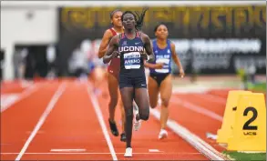  ?? UConn Athletics ?? UConn senior Susan Aneno has qualified for the 800 meters at the NCAA Division I Track and Field Championsh­ips.