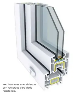  ??  ?? PVC. Ventanas más aislantes con refuerzos para darle resistenci­a.