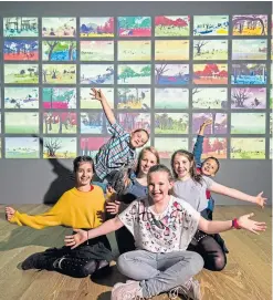  ?? Picture: Alan Richardson. ?? One of the winners Louise Brooks, front, with friends Nieve Gritten, Adin Barr, Lexi Wilson, Alex Wilson and Philip Ratajczak.