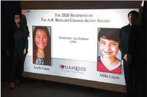  ?? COURTESY OF MANO LUJAN ?? Layla and Milo Lujan were recently named as 2020 recipients of the A. R. Bernard Change Agent Award.