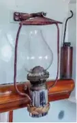  ??  ?? BELOW A bit of nostalgia from a bygone era – the paraffin lamp dates back to the time before batteries.