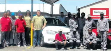  ??  ?? Left: (front) Eudine Marcus, Christina Senong, Lungile Ndlovu, Hugo van Staden, (back) Susan Pansegrouw, Charlene Minnaar and Krisandra van Staden. Right: (front) Victor Mkhatshwa, Mandla Mazibuko, Roy Masuku, (middle) Musa Mkhonto, Muzi Nkosi, Sipho Ngwenya, Vusi Nkosi, (back) Marius Pansegrouw, Wiseman Ngomane and Buhle Nkosi.