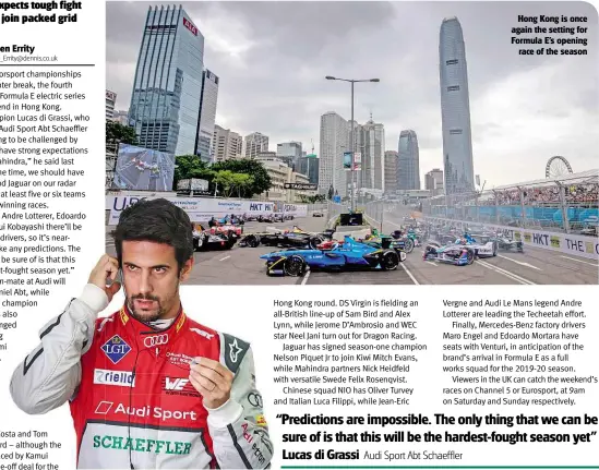  ??  ?? Hong Kong is once again the setting for Formula E’s opening race of the season
