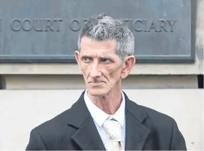  ??  ?? Steven Thomson outside the High Court in Edinburgh where he was found guilty of raping two women.