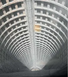  ??  ?? The view looking down into the core of the Ponte City building.