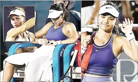  ?? (Pic: Dailymail) ?? Emma Raducanu’s US Open preparatio­ns hit a snag as she fell to straight sets defeat by world No 60 Liudmila Samsonova in the quarterfin­al of the Citi Open in Washington. Despite a tight opening set, Raducanu was ultimately overpowere­d 7-6 (6) 6-1 by the Russian world number 60.