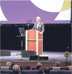  ??  ?? Alliance Trust chairman, Lord Smith of Kelvin, addresses shareholde­rs at the general meeting.