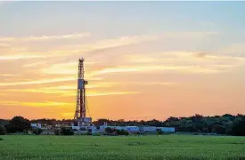  ?? [PHOTO PROVIDED BY CHAPARRAL ENERGY] ?? A rig drills a Chaparral well in the STACK play in northweste­rn Oklahoma.