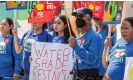  ?? Photograph: Cristóbal Herrera/EPA ?? South Florida’s outdoor workers demand better working conditions and protection against the extreme heat in Miami last month.