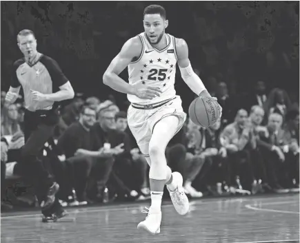  ?? NOAH K. MURRAY/USA TODAY SPORTS ?? Ben Simmons averaged 17.2 points, 6.8 rebounds, 7.6 assists, 1.2 steals and 1.2 blocks in the 76ers’ series win vs. the Nets.