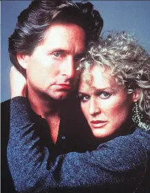  ?? PARAMOUNT PICTURES ?? Michael Douglas says it wasn’t until he made the 1987 thriller Fatal Attraction, which co-starred Glenn Close, that he was truly able to enjoy acting, treating it as a game of seduction.