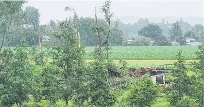  ?? Photos / Supplied ?? These images show the damage left behind after a tornado ripped through Paeroa.