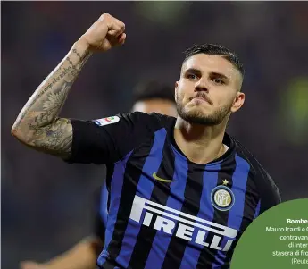  ??  ?? Bomber contro Mauro Icardi e Gonzalo Higuain centravant­i argentini di Inter e Milan stasera di fronte nel derby (Reuters, Ap)