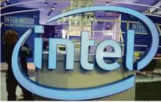  ?? Reuters ?? An Intel logo at the CeBIT trade fair. Intel gave a secondquar­ter sales forecast that fell short of analysts’ estimates.